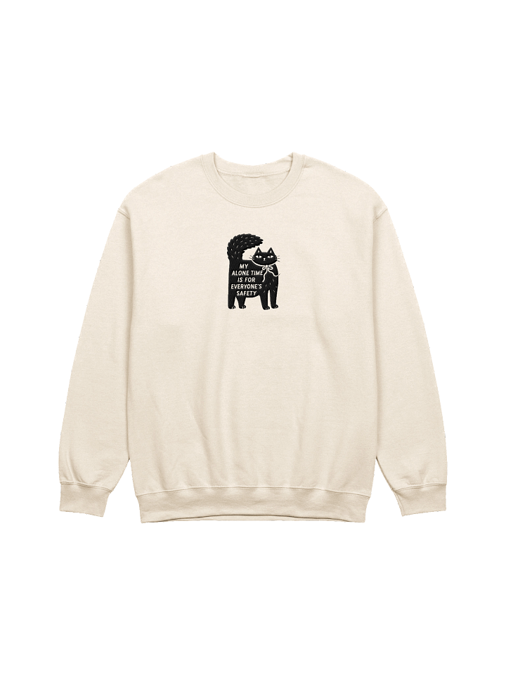 Cute Black Cat ‘My Alone Time is for Everyone’s Safety’ Funny Cozy Sweater" product image (7)