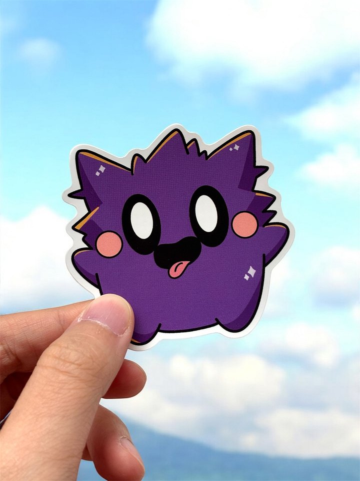 Gengar Pokébean Waterproof Vinyl Stickers product image (1)