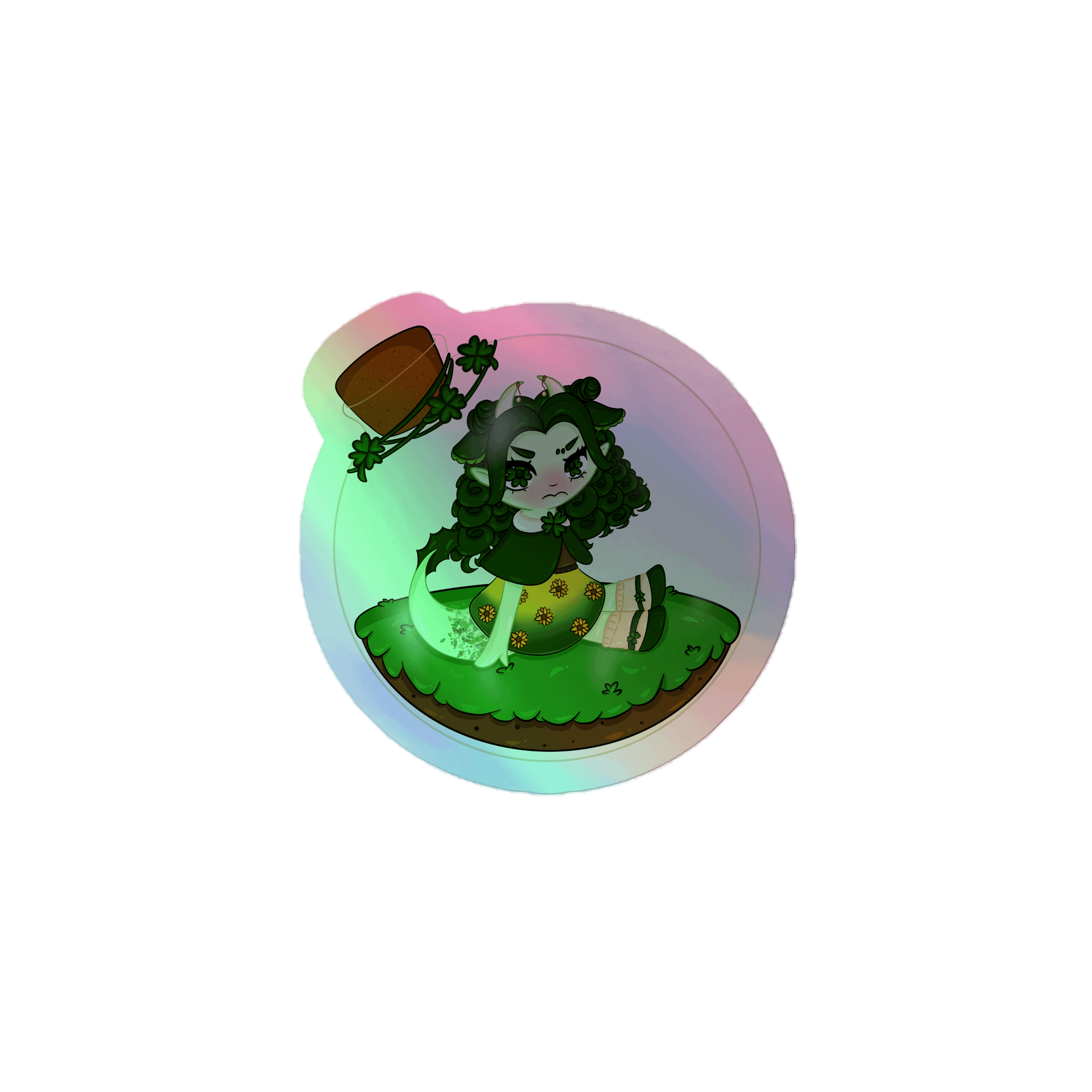 "Your Very Own Terrarium Bulbie" Holographic Sticker product image (1)