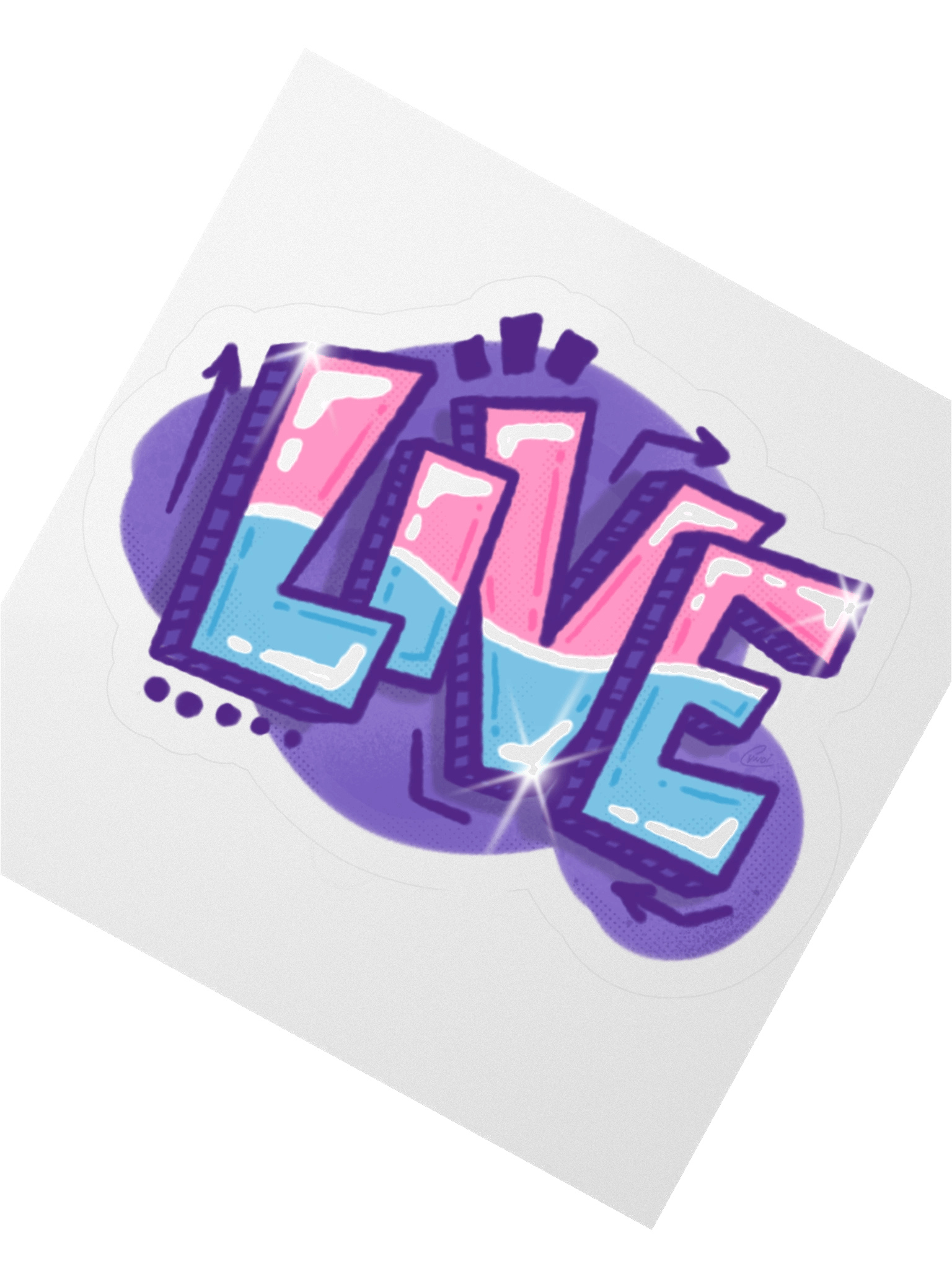 "LIVE" - Kawaiifiti Style - Kiss Cut Sticker product image (2)