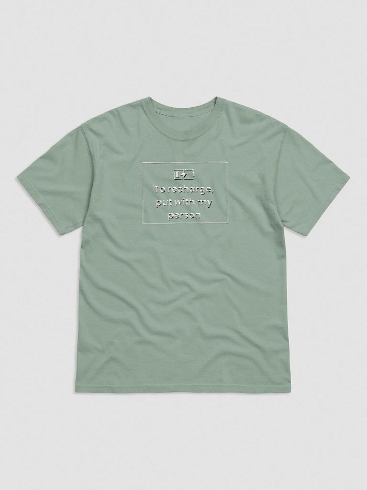 Embroidered T-Shirt - To Recharge, Put with my person - White product image (5)