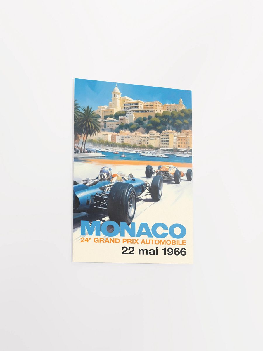 Monaco Grand Prix 1966 Poster — Vintage F1 Racing Wall Art, Retro Motorsport Print product image (8)