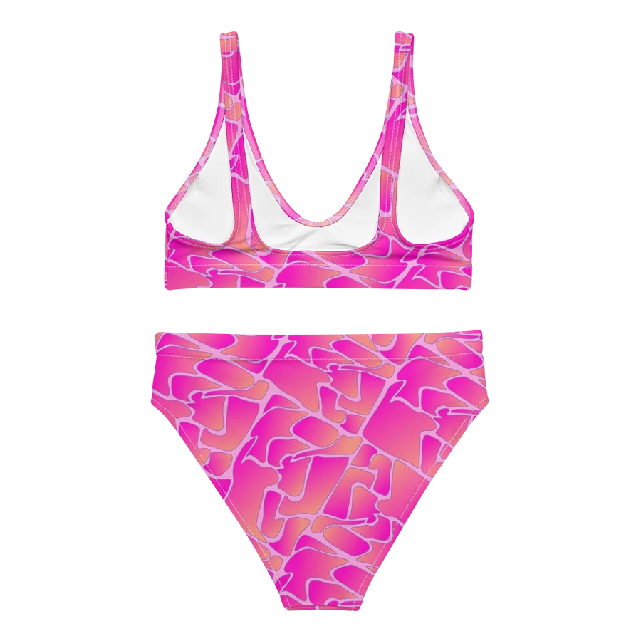 Crazy Paving Pink Pattern High Waisted Bikini product image (5)