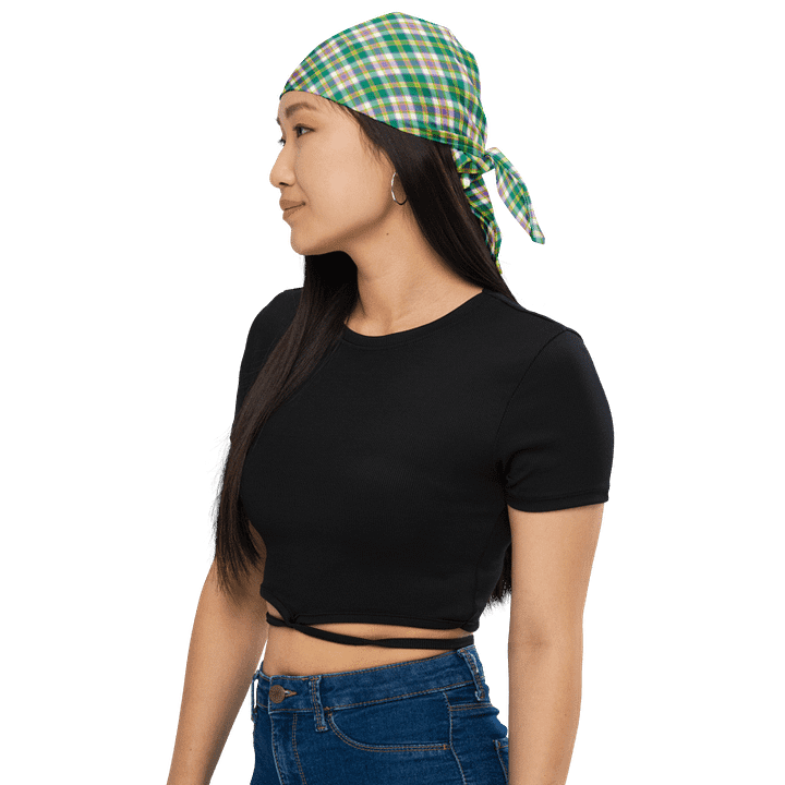 Seafoam and Purple Plaid Bandana product image (1)