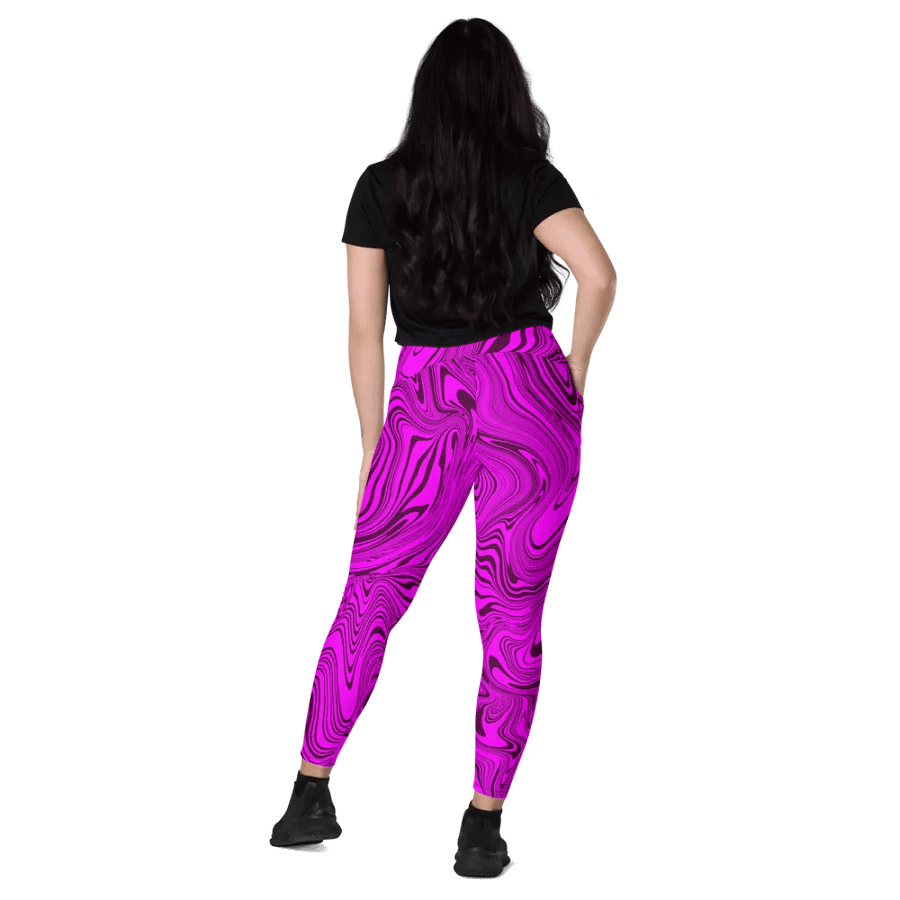 Leggings with Pockets - Abstract Purple Swirls product image (11)