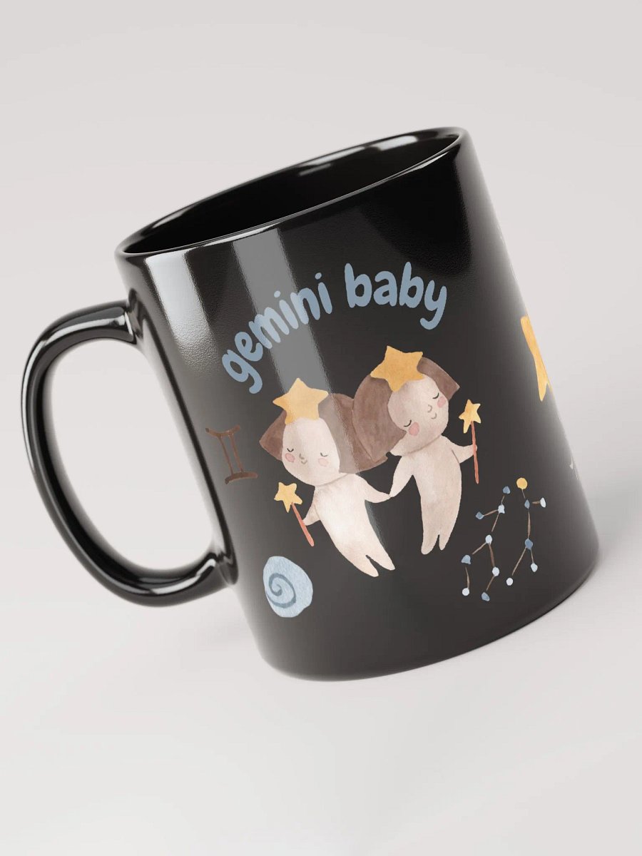 Gemini Baby May 21- June 21 BLACK GLOSSY MUG Baby Gift, New Baby Gift, Fun Astrology Gift product image (5)