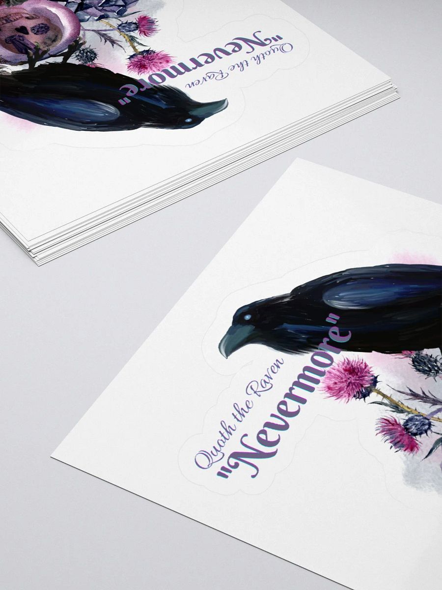Quoth the Raven Nevermore Edgar Allan Poe Kiss-Cut Sticker product image (4)