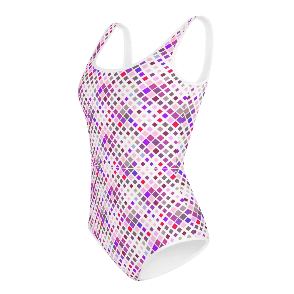 Colorful Square Patterns Youth Swimsuit - Ver 2 product image (4)