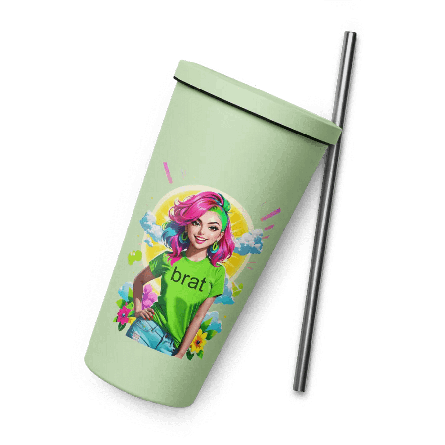 Brat 20 oz Tumbler Cup - Mint - Insulated Tumbler with a Straw v5 product image (8)