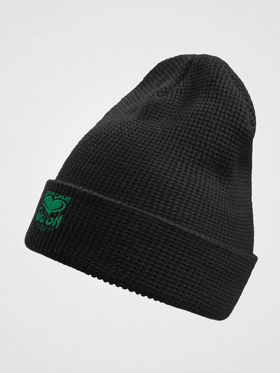 Keep Calm, Gig On Side-Gig Club Waffle Knit Beanie in Kelly Green product image (6)