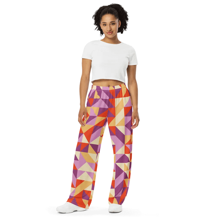 BUIII Dynamic Geometry: Autumn Breeze Wide-Leg Pants product image (2)