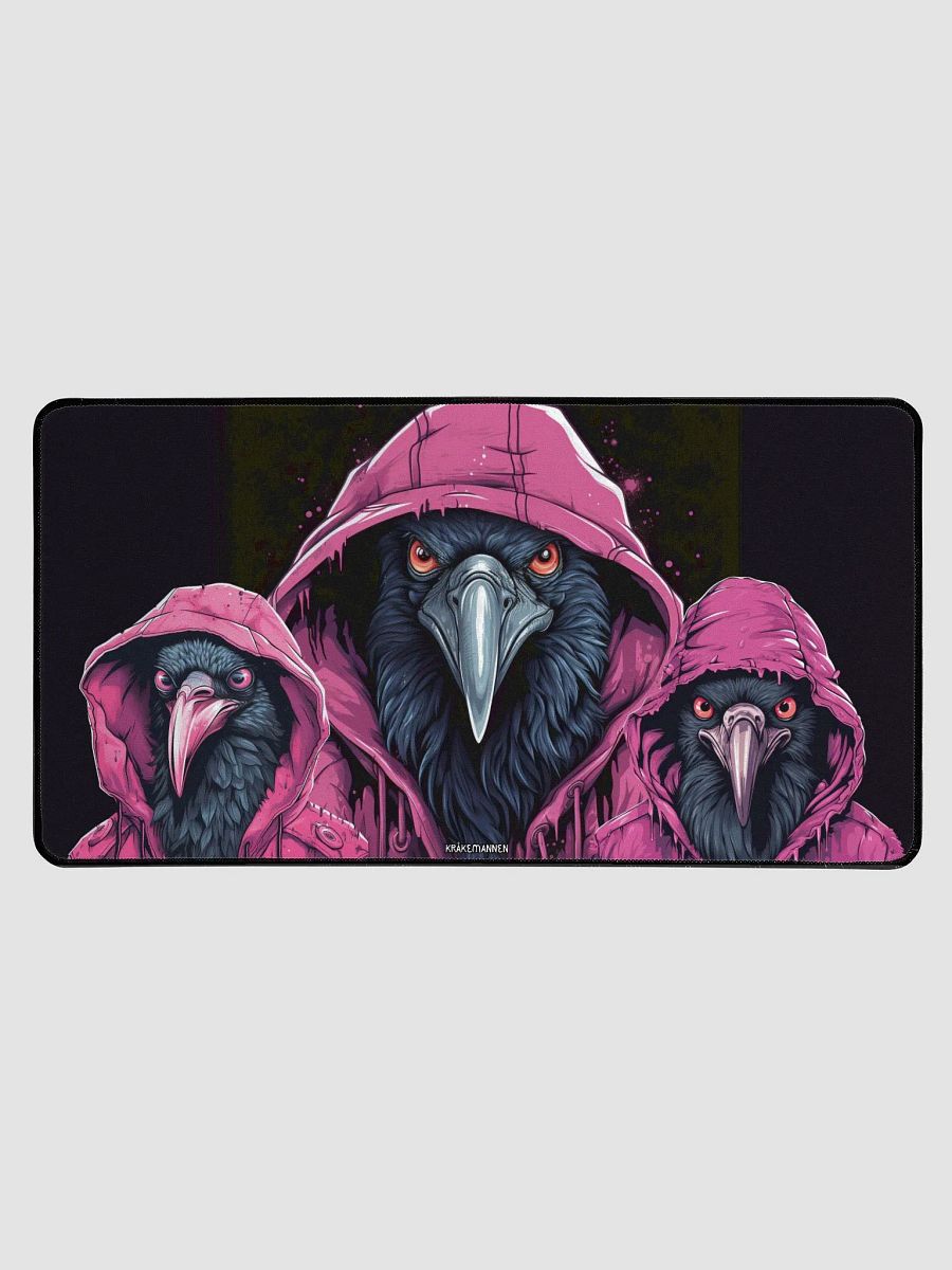 Premium XL Desk Mat 🖱Three mysterious birds in dark pink 🩷 product image (1)