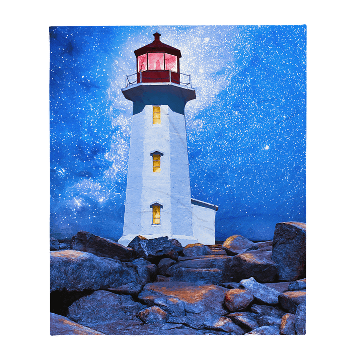 Peggy's Cove Lighthouse By Night Throw Blanket product image (1)
