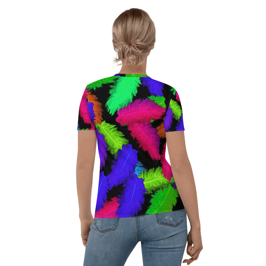 Abstract Feathers Pattern Ladies T Shirt product image (2)