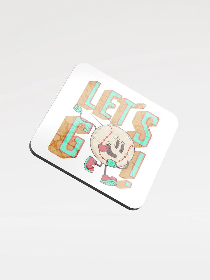 Lets Go Baseball Mascot Energetic Fun Coaster product image (1)