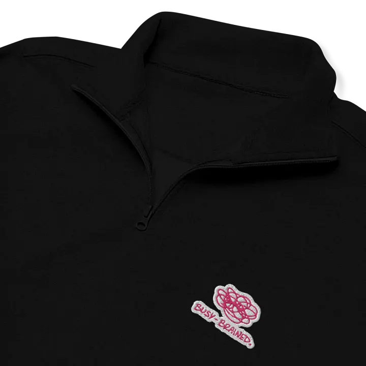 BUSY-BRAINED (pink bubble design) embroidered quarter zip product image (6)