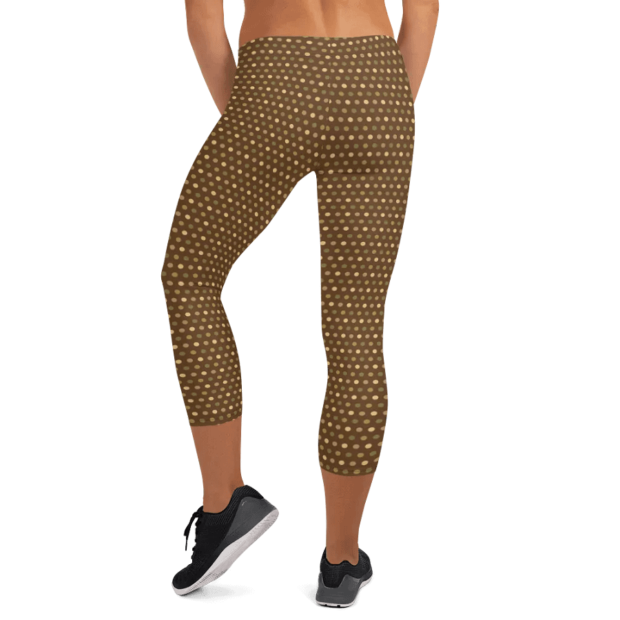 Brown wirh Polka-Dots Capri Yoga Pants product image (6)