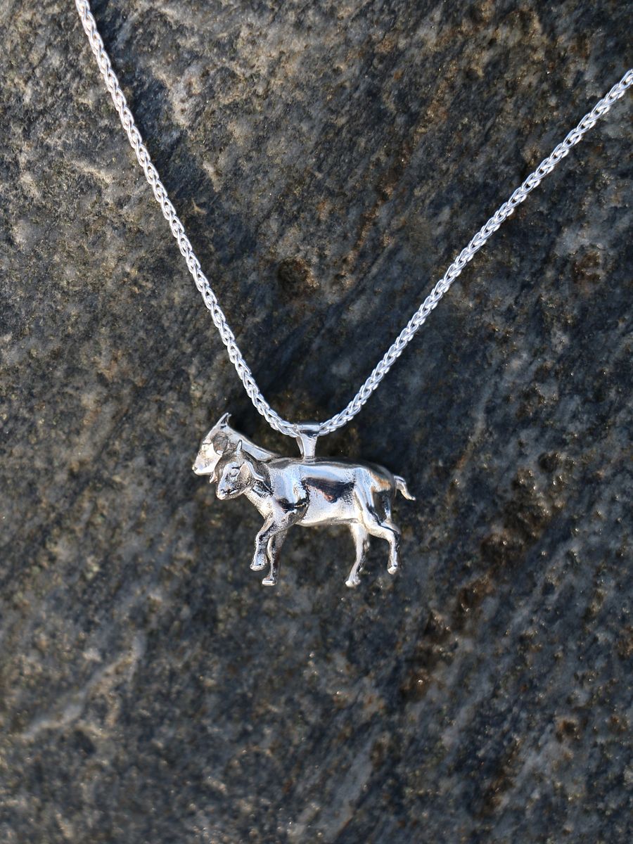 Two Headed Goat Necklace - Sterling Silver product image (1)