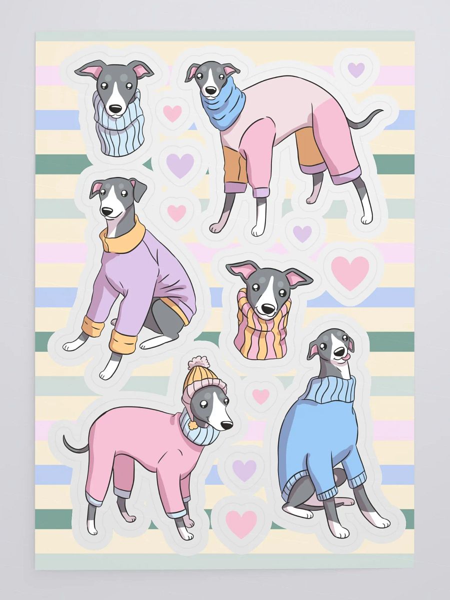 Cute Whippet Dog Fashion Sticker Sheet product image (4)