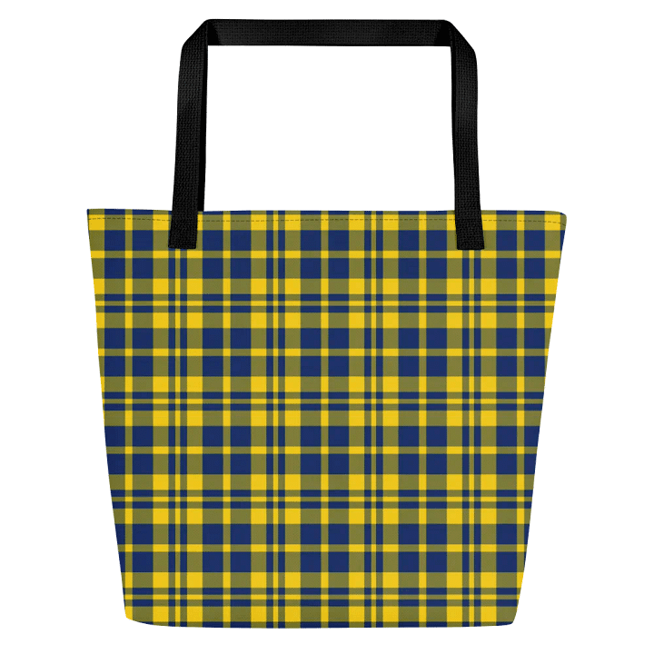 Yellow and Blue Plaid Tote Bag product image (1)