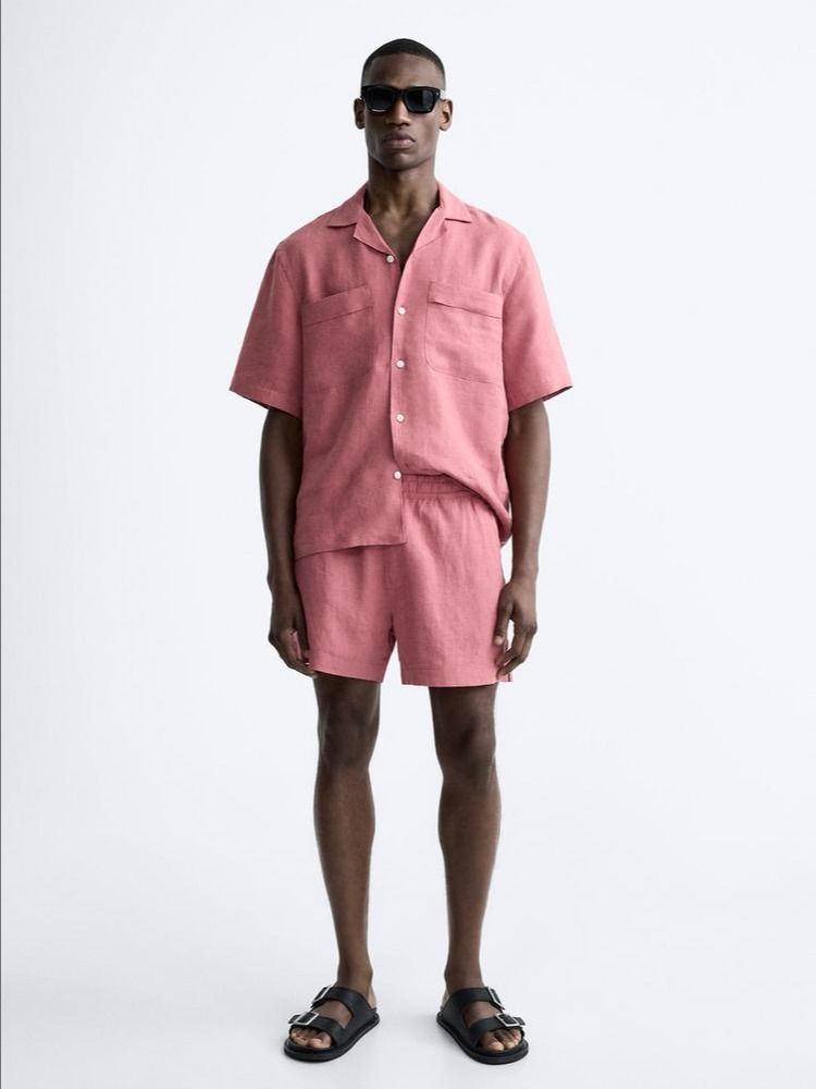 100% LINEN BERMUDA SHORTS product image (5)