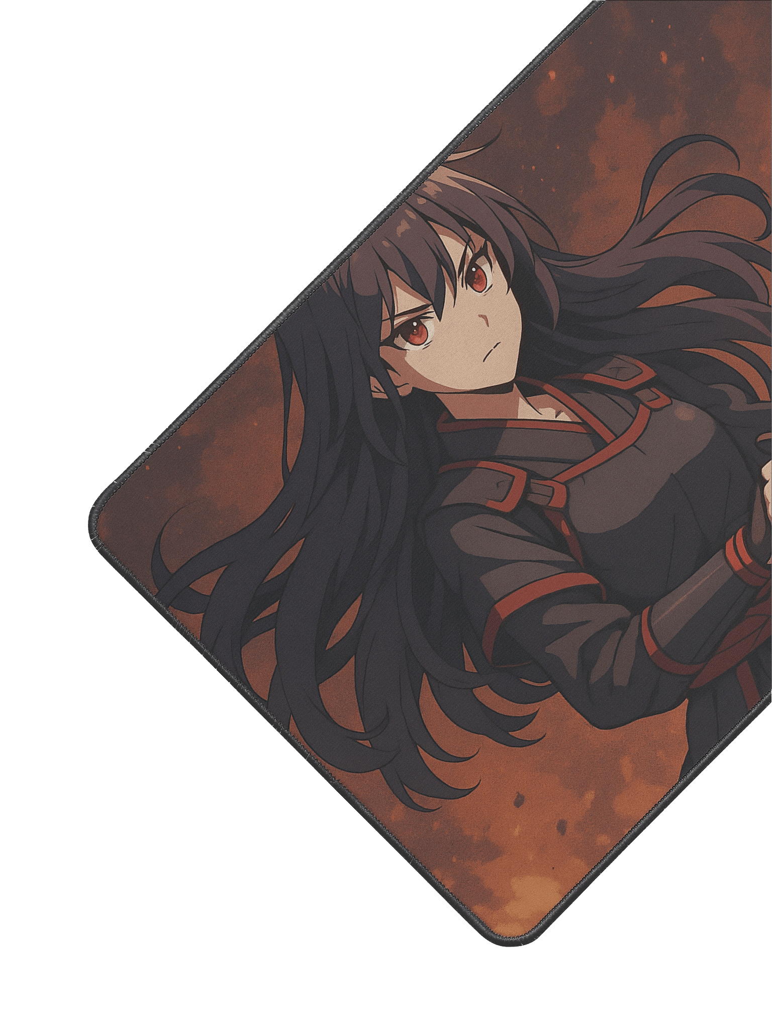 Crimson Blade Warrior – Anime Samurai Desk Mat (12" x 22") product image (3)