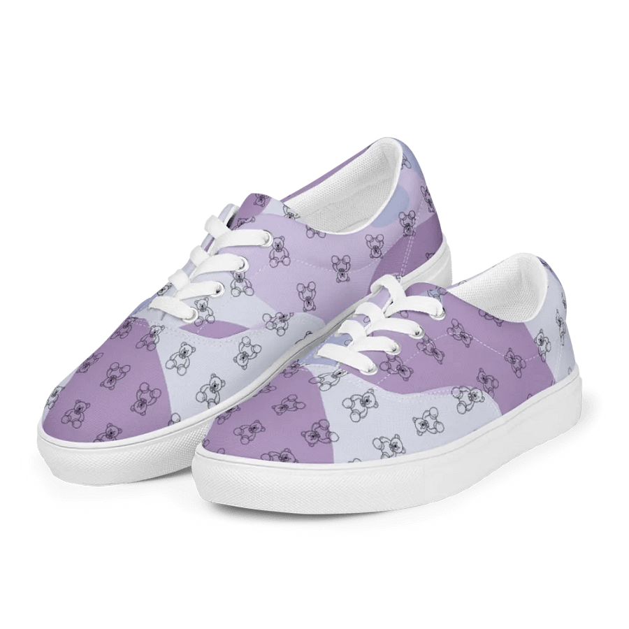 Purple Teddy Bar - Women's Lace-Up Canvas Shoes product image (4)