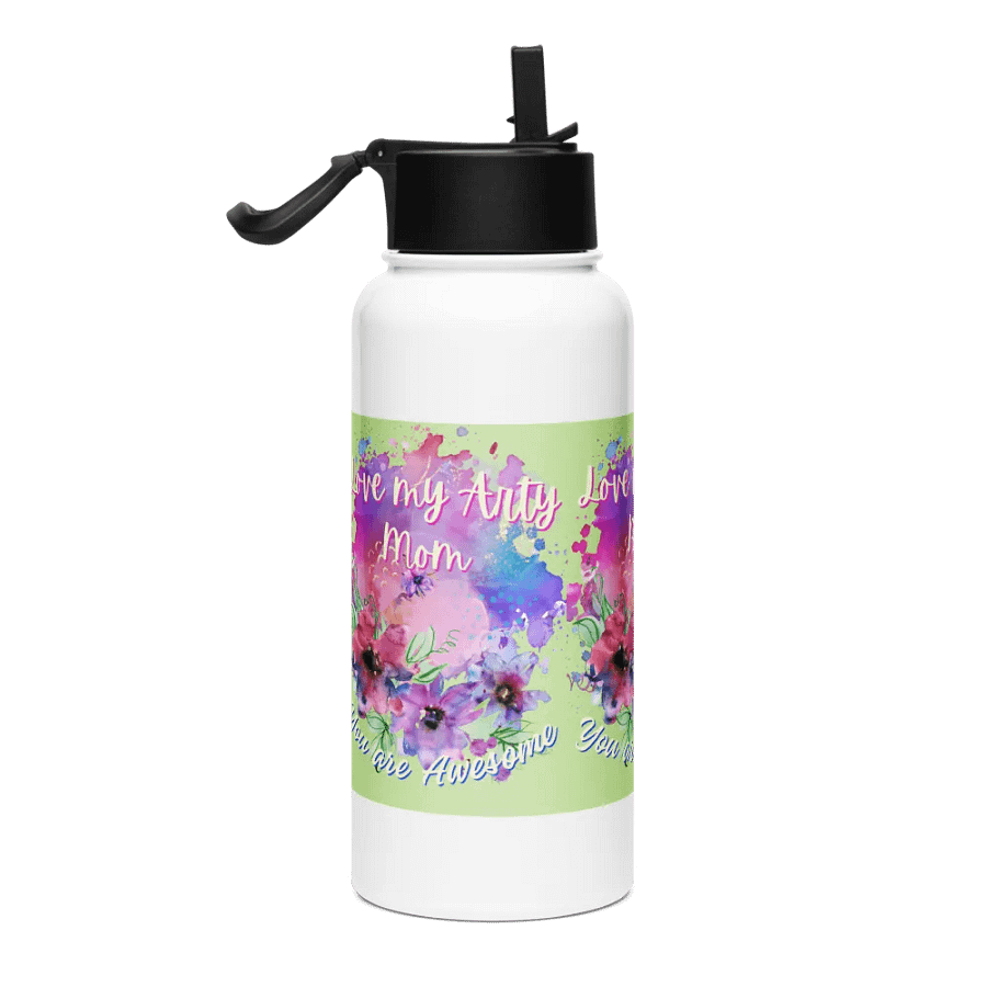 Arty Mom Love Water Bottle for creative moms on mothersday product image (4)