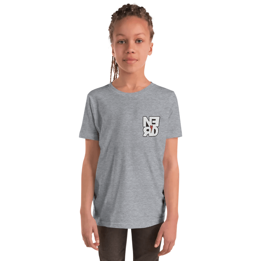 Nerd Heart Embroidered Youth Tee product image (134)