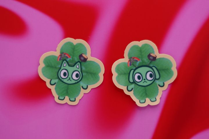 4 Leaf Clover Cat and Dog stickers product image (1)