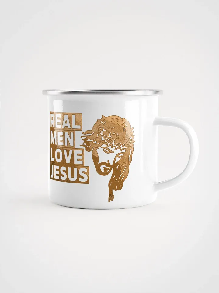 Real Men Love Jesus Christian Enamel Mug product image (2)