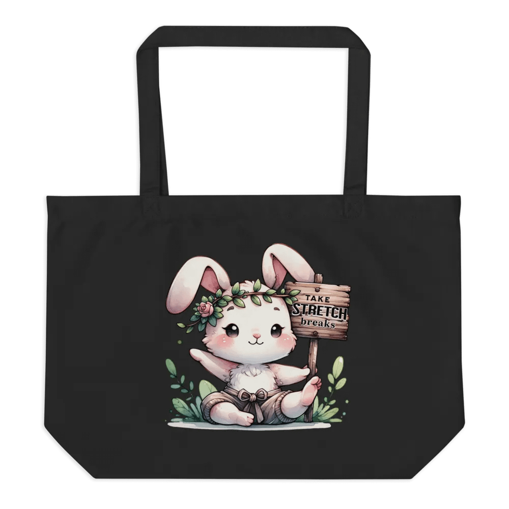 Take time to stretch bunny: Eco-friendly Tote bag. product image (1)
