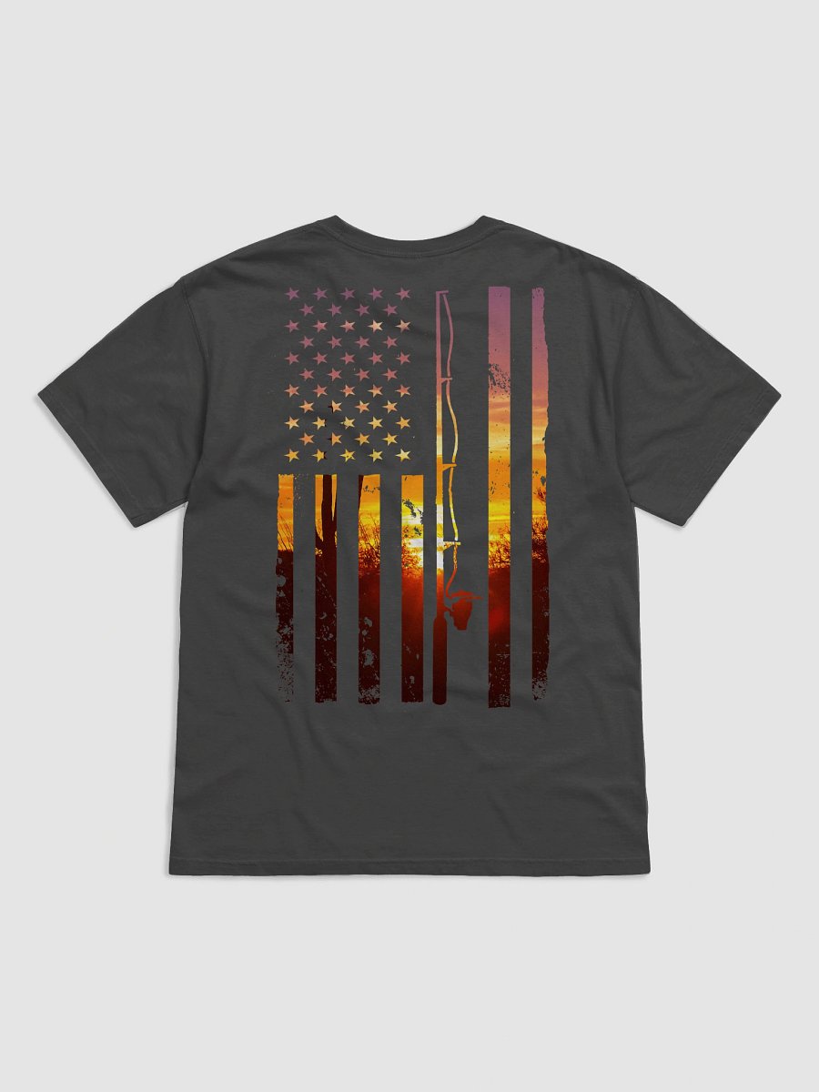 Sunset Serenade American Fishing Flag T-Shirt product image (14)