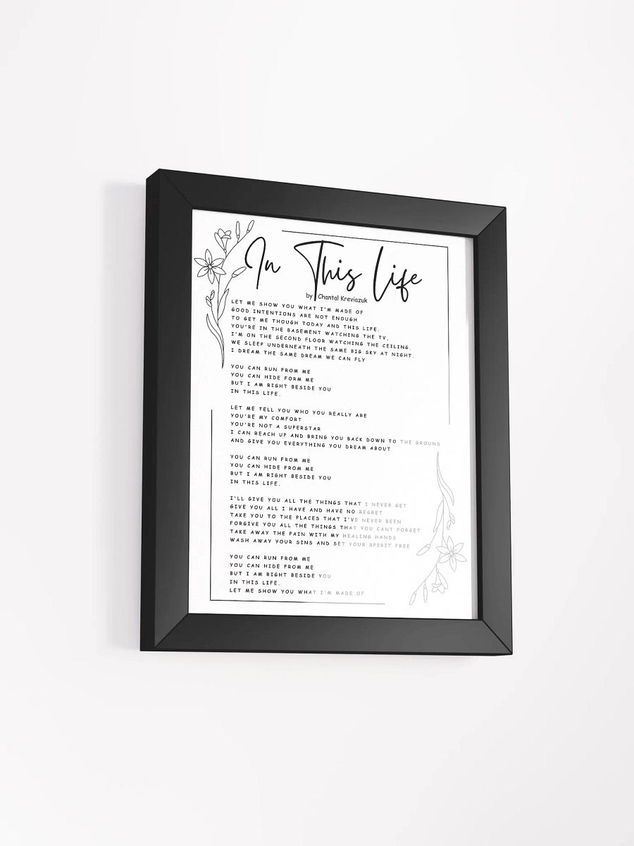 IN THIS LIFE LYRICS FRAMED WALL ART product image (2)