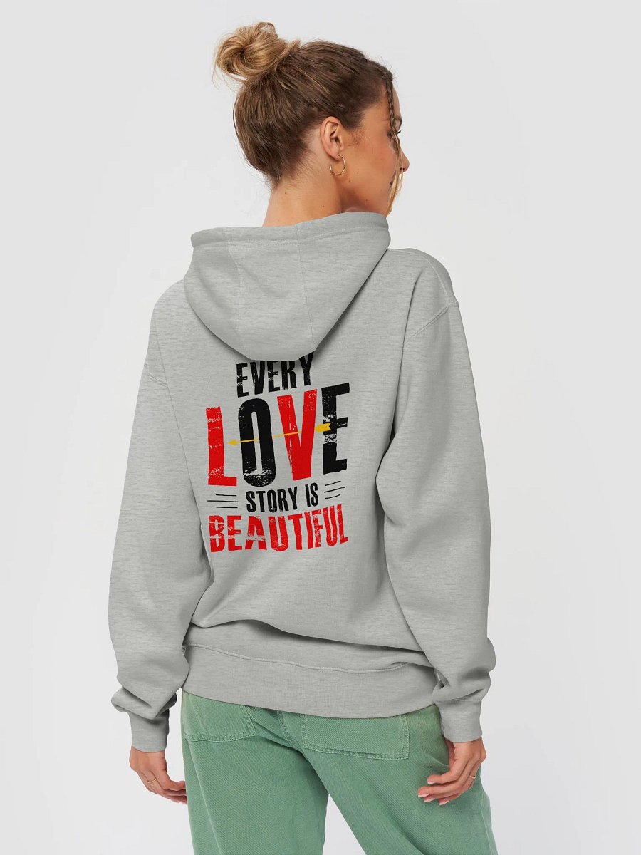 Every Love Story is Beautiful Hoodie (Back Only, Black Text) product image (5)