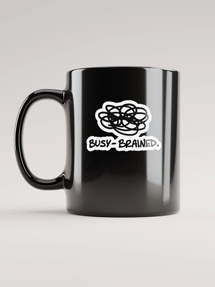 BUSY-BRAINED black glossy mug (bubble design) product image (1)