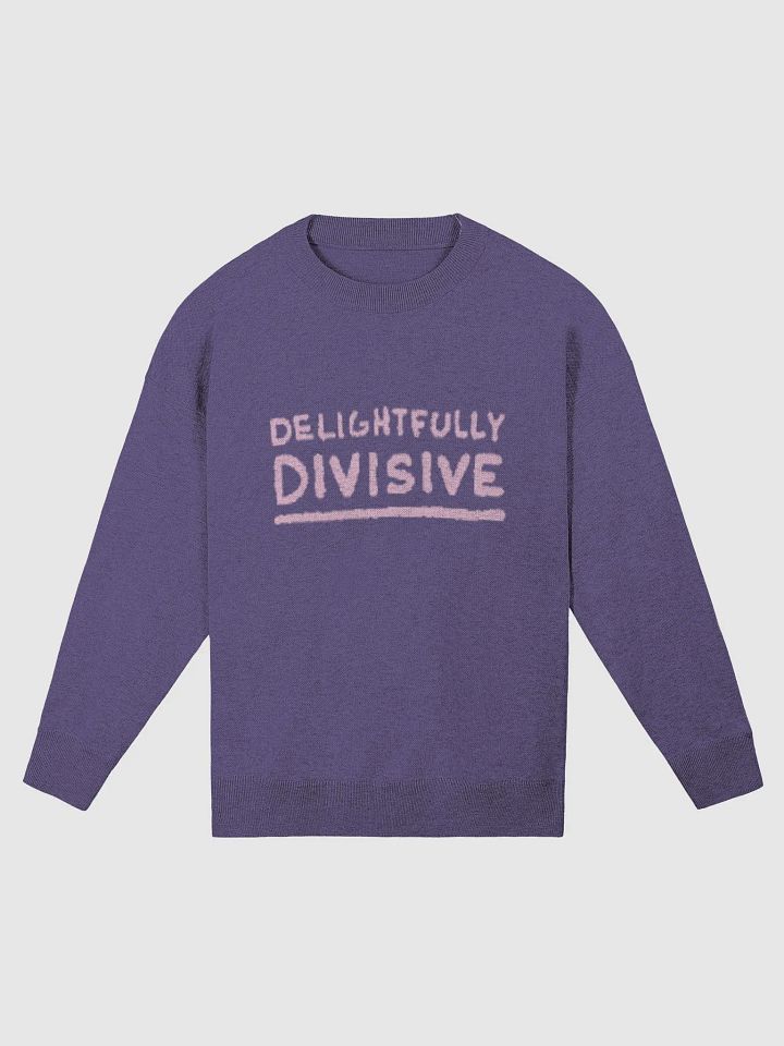 DELIGHTFULLY DIVISIVE (duotone purple design) relaxed knitwear crewneck product image (5)