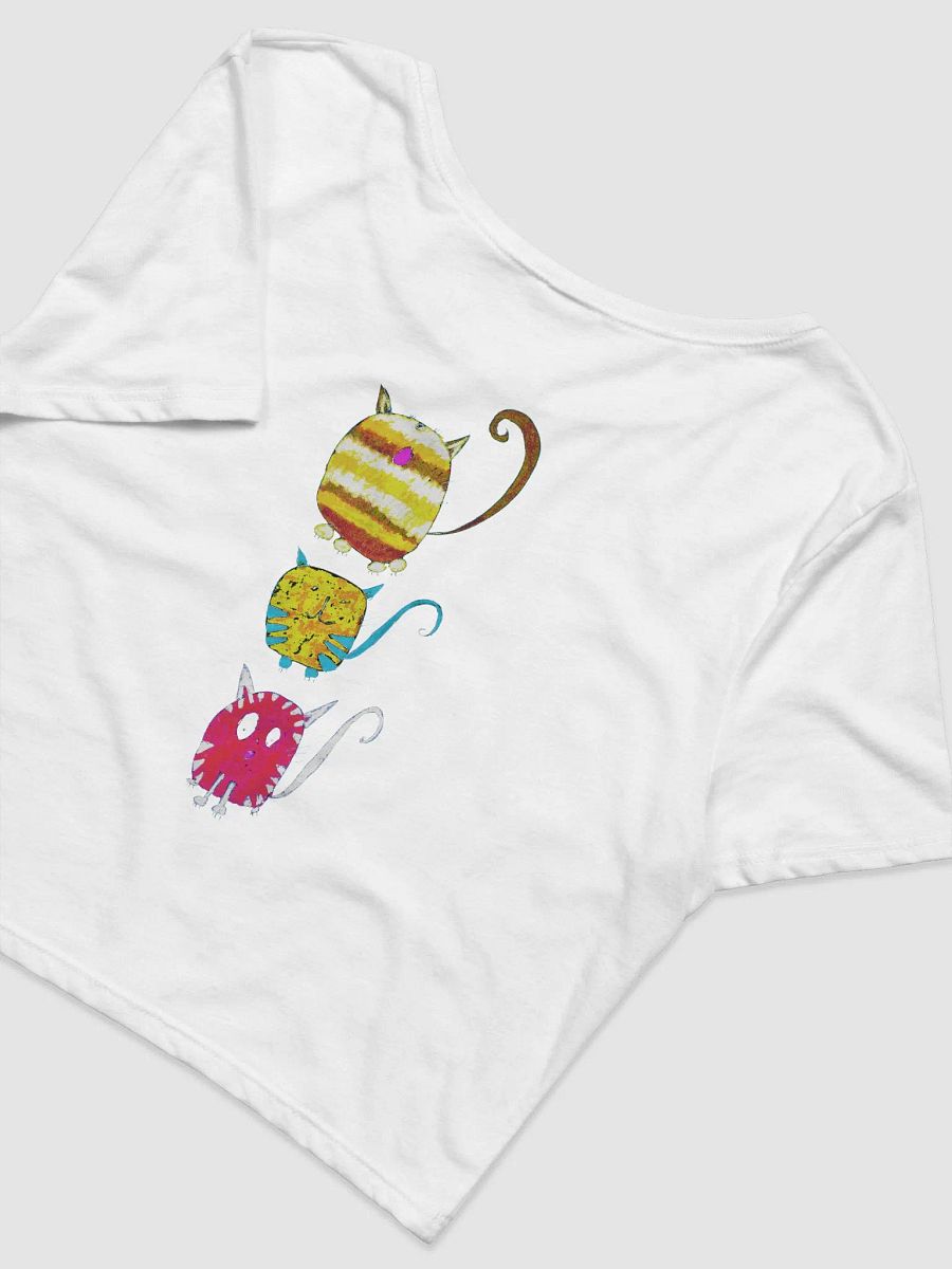 Abstract Vibrant Cats in Three Ladies Cropped Tee product image (7)