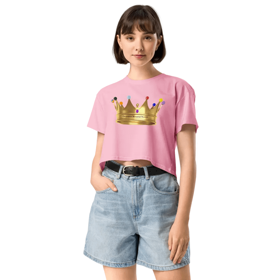 Queendom Beautiful Women Gemstone Crown Crop Top/Pink (TM) product image (3)