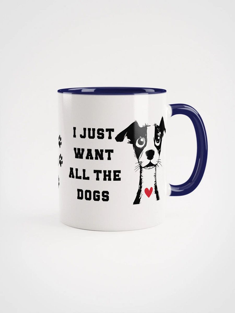 "I just want all the dogs-red heart" Ceramic Mug with color inside product image (1)