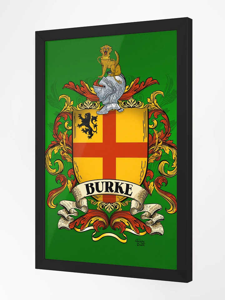 The Burke Family Coat of Arms Crest Framed Print product image (1)