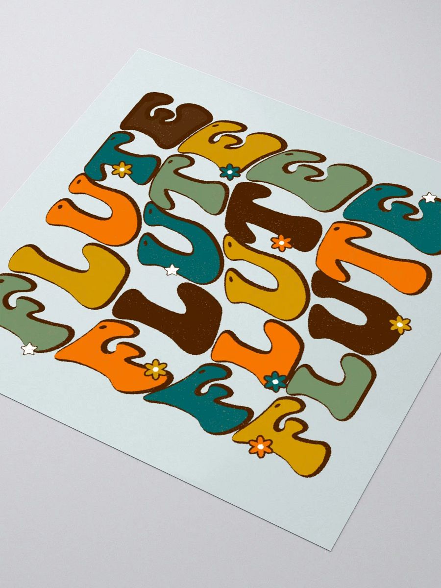 Groovy Wavy Flute Sticker Retro Blue/Green Background product image (3)