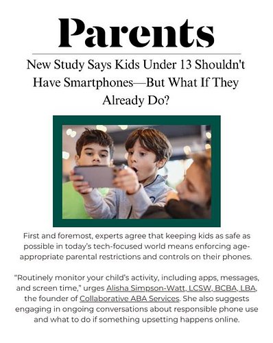 📱 Should Kids Under 13 Have Smartphones?
A new @parents article explores this hot topic—and features expert insight from Alis...
