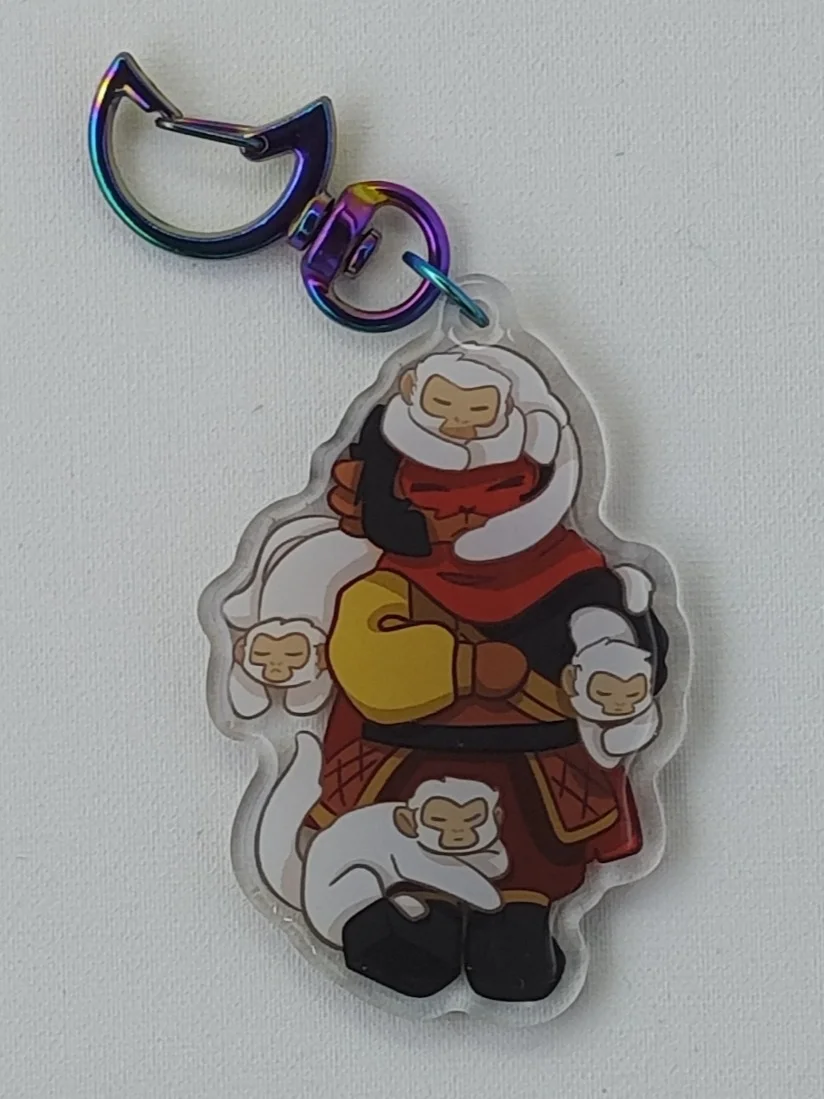 Macaque with baby monkeys keychain product image (1)