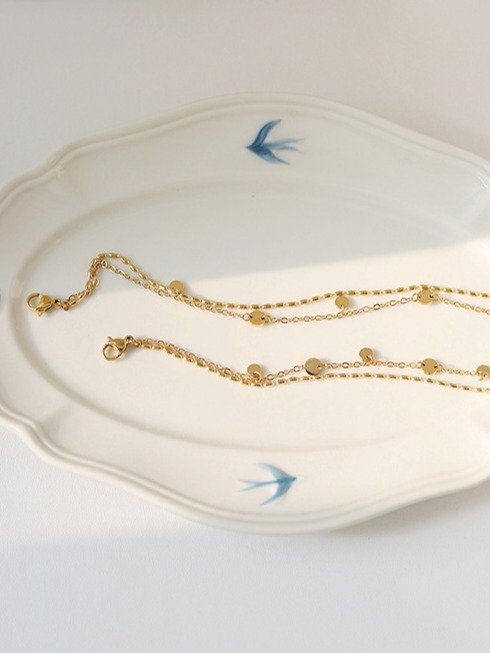 Round Sequin Double Layer Bracelet | 18K Gold Plated product image (6)