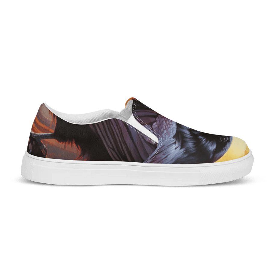 Men's Slip-On Canvas Shoes with Powerful Crow in Sunset Design 🌅 product image (7)