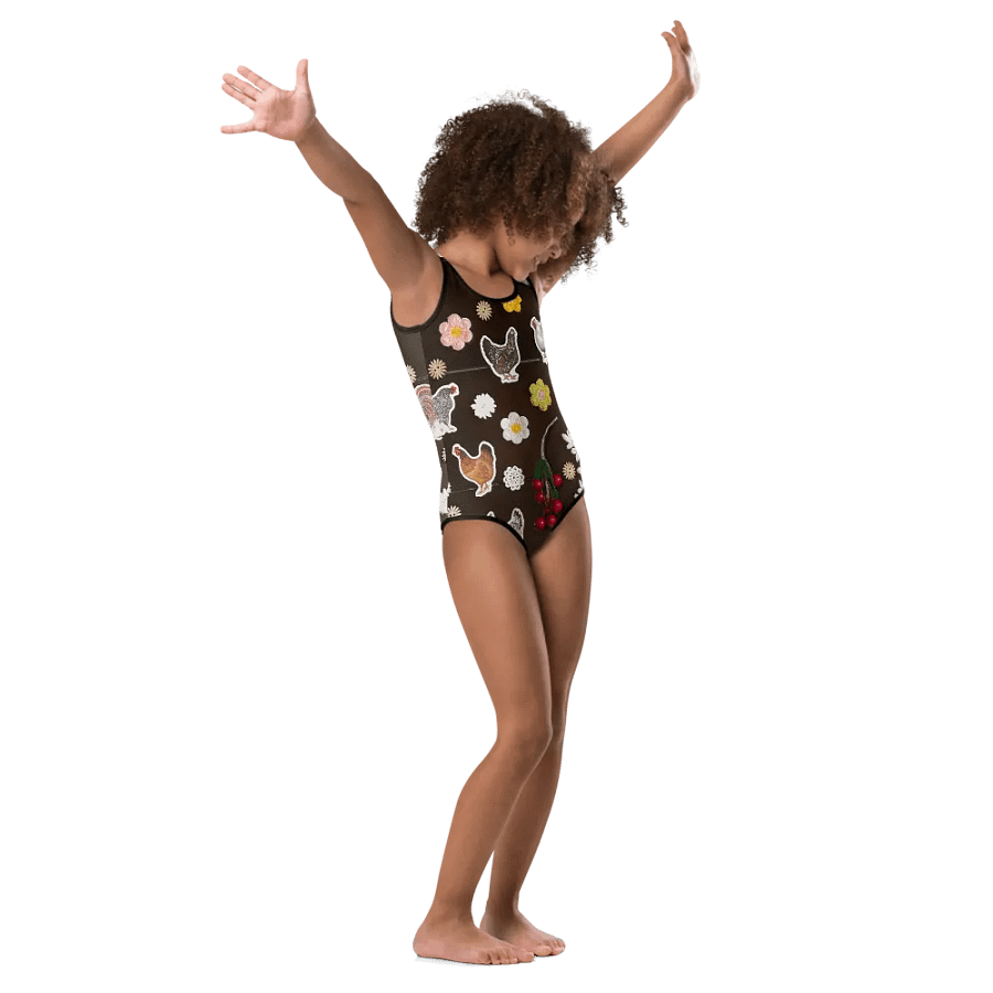 Chicken n Flowers Kids Swim Suit product image (1)