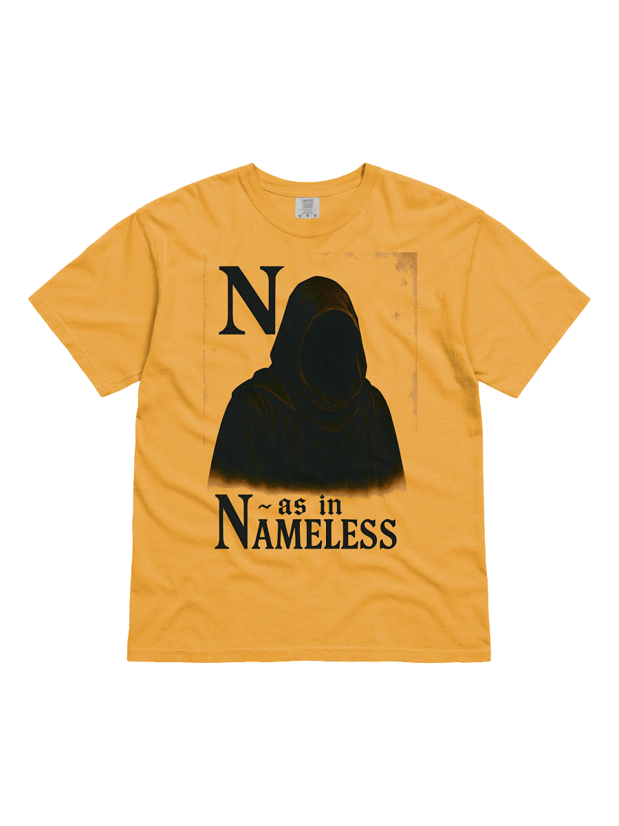 N as in nameless garment-dyed heavyweight t-shirt by dark alphabet product image (1)