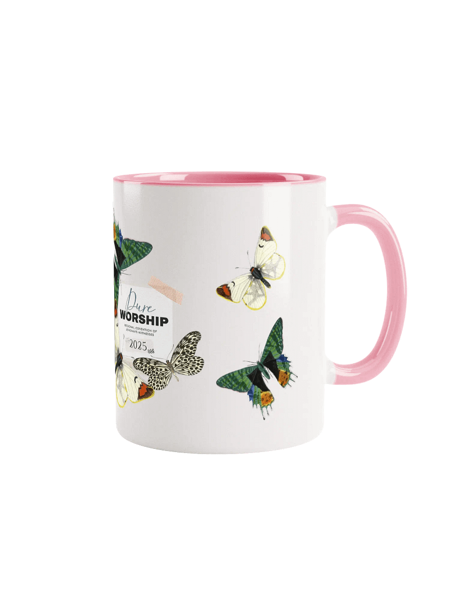 2025 "Pure Worship" Butterfly Collage Two-Tone Glossy Mug product image (4)