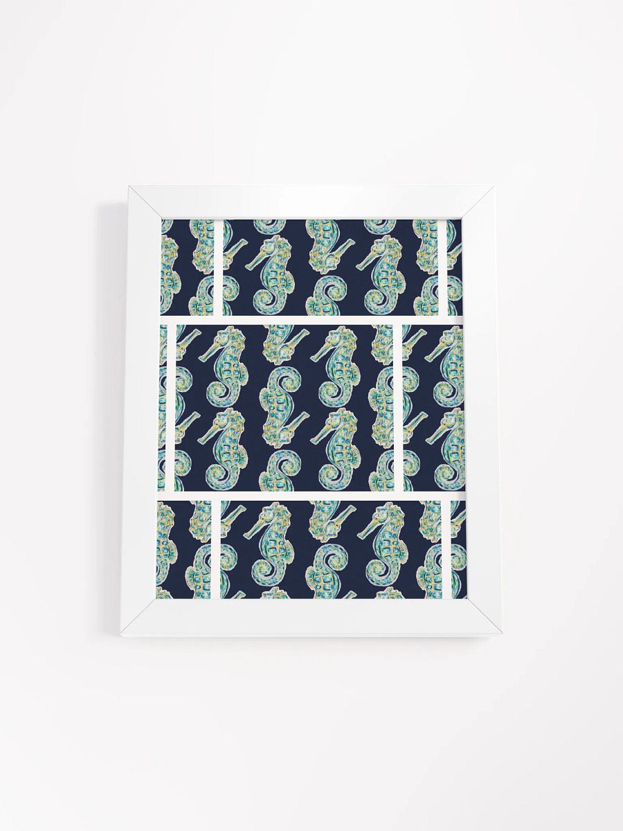 Painted Seahorse Repeat Pattern Grid | by Monique Faella Designs™ | Framed Coastal Wall Art | Museum-Quality Print product image (1)